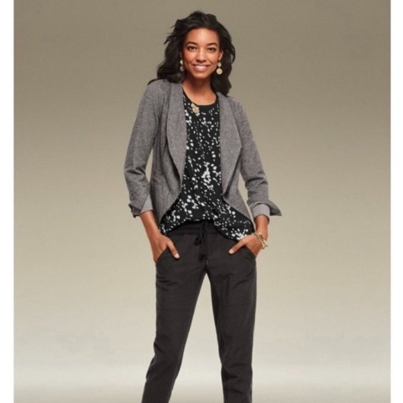 CAbi 3556 Gray Rebel moto Zip Up Ponte Knit Jacket womens size Large - Picture 4 of 10